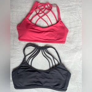 Women's Pink and Black Strappy Lululemon Sports Bras
